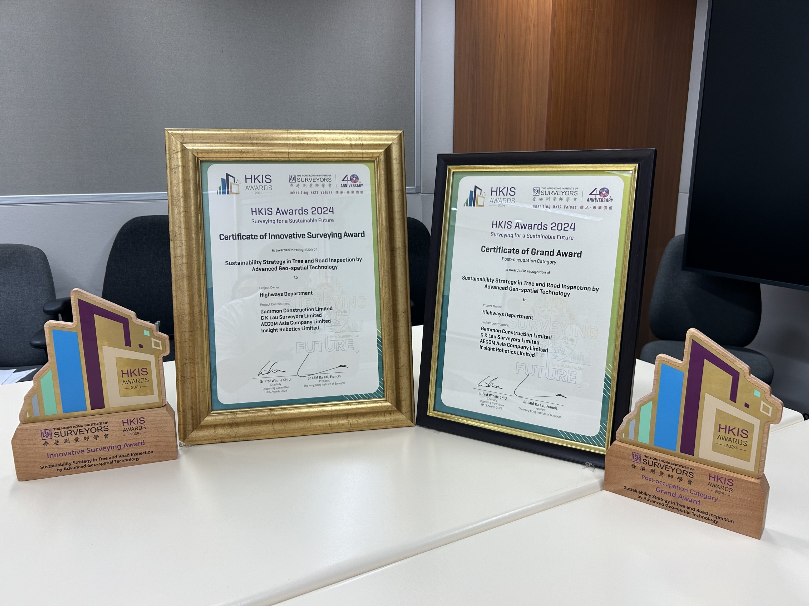 HKIS Awards – Innovative Surveying Award and the Grand Award under the Post-occupation Category